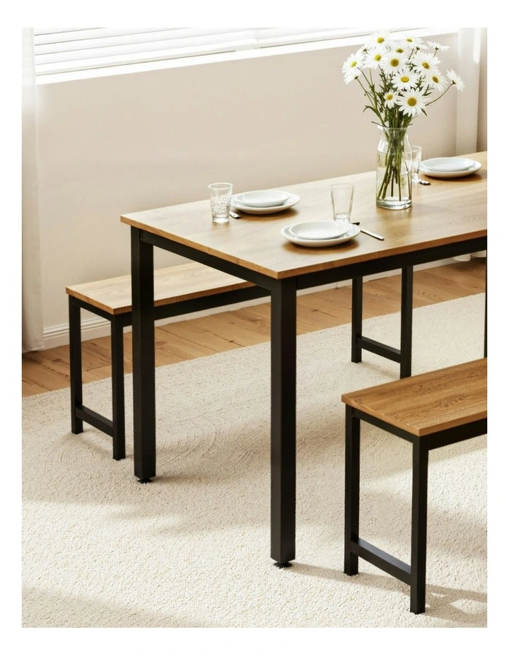 Dining Table And Chairs Set Of 3 Pieces in Oak image 6