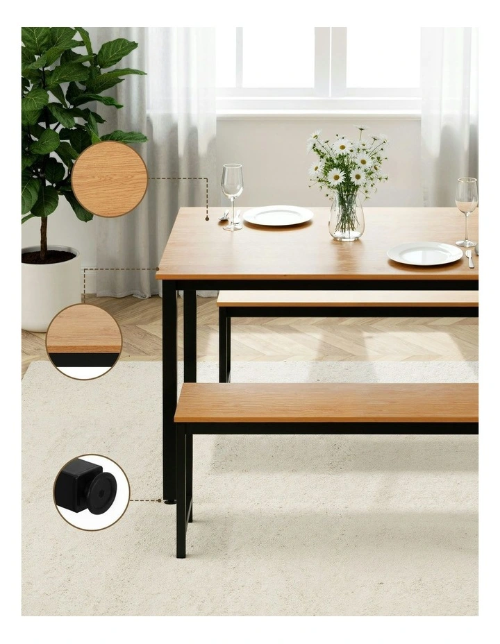 Dining Table And Chairs Set Of 3 Pieces in Oak image 7