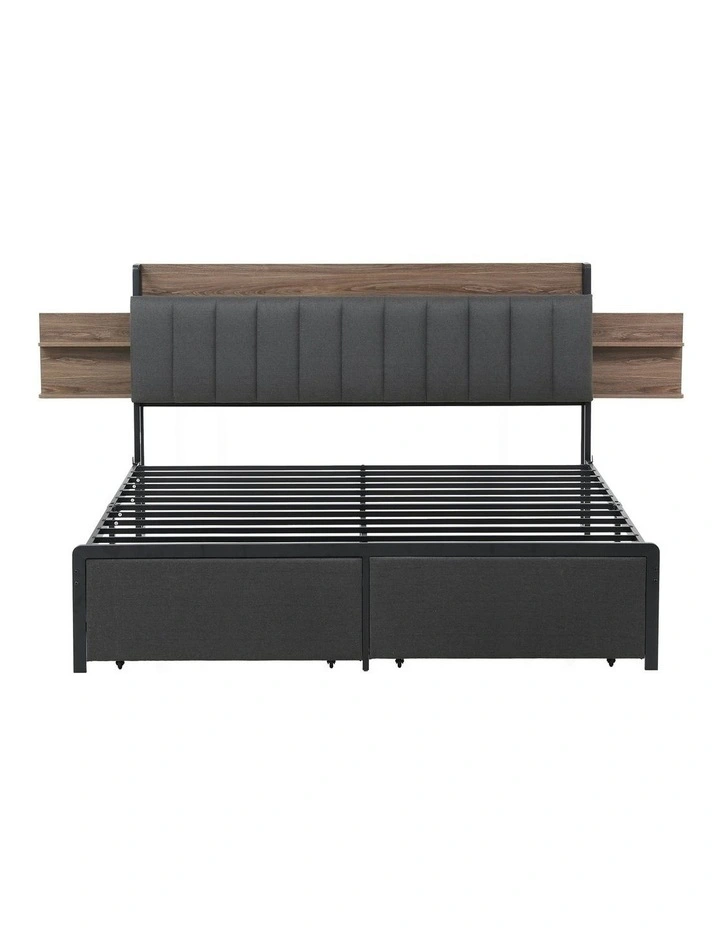 King Size Storage Bed Frame in Black image 2