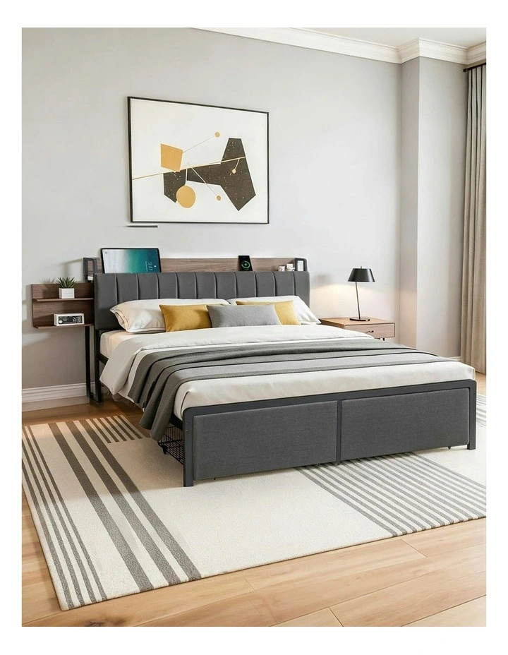 King Size Storage Bed Frame in Black image 3