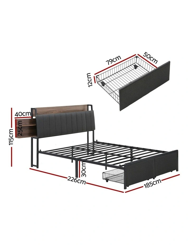 King Size Storage Bed Frame in Black image 4