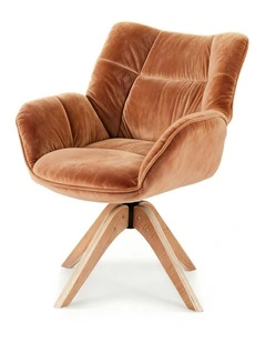 Nursing Swivel Armchair in Velvet Brown