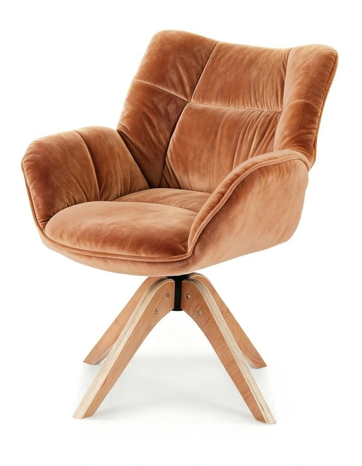 Nursing Swivel Armchair in Velvet Brown image 1