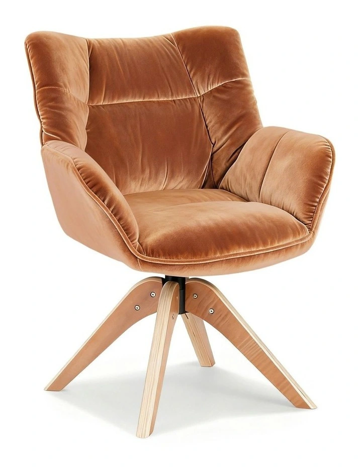 Nursing Swivel Armchair in Velvet Brown image 2