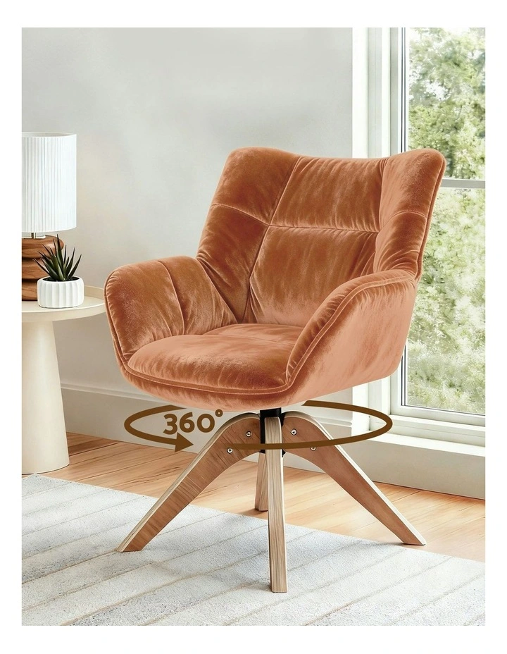 Nursing Swivel Armchair in Velvet Brown image 3