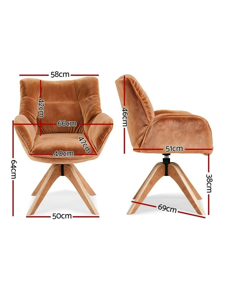 Nursing Swivel Armchair in Velvet Brown image 4