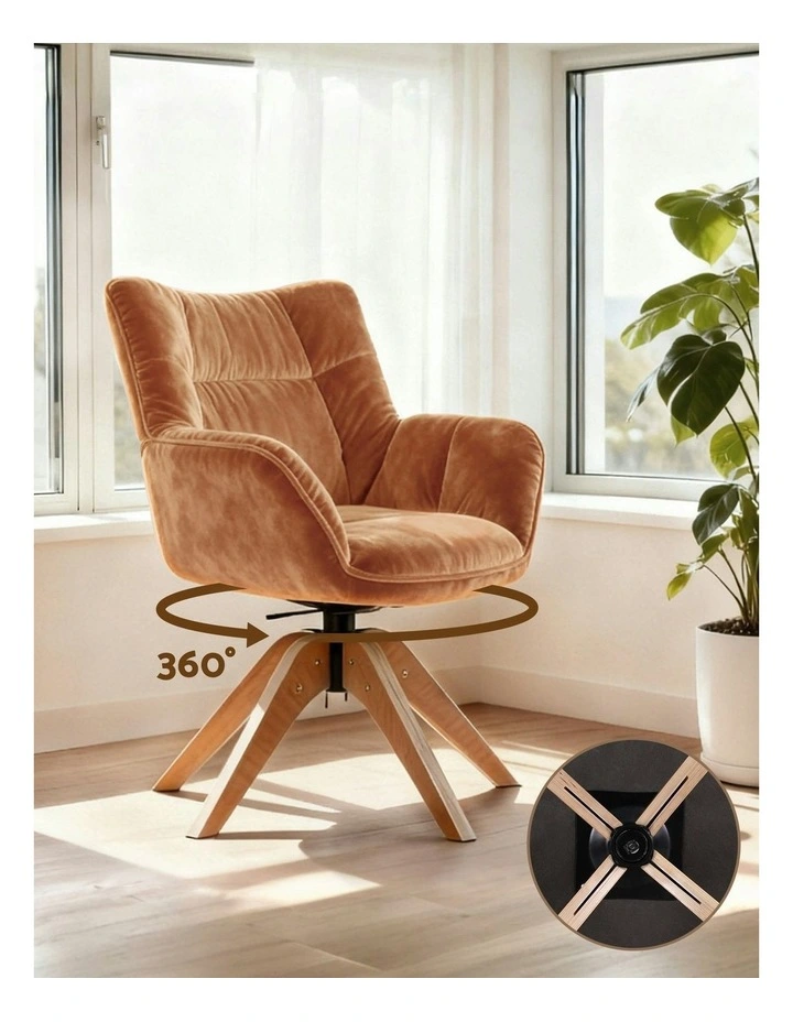 Nursing Swivel Armchair in Velvet Brown image 5