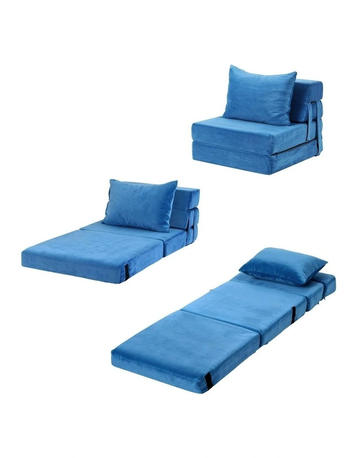 Convertible Folding Sofa Bed in Blue image 2
