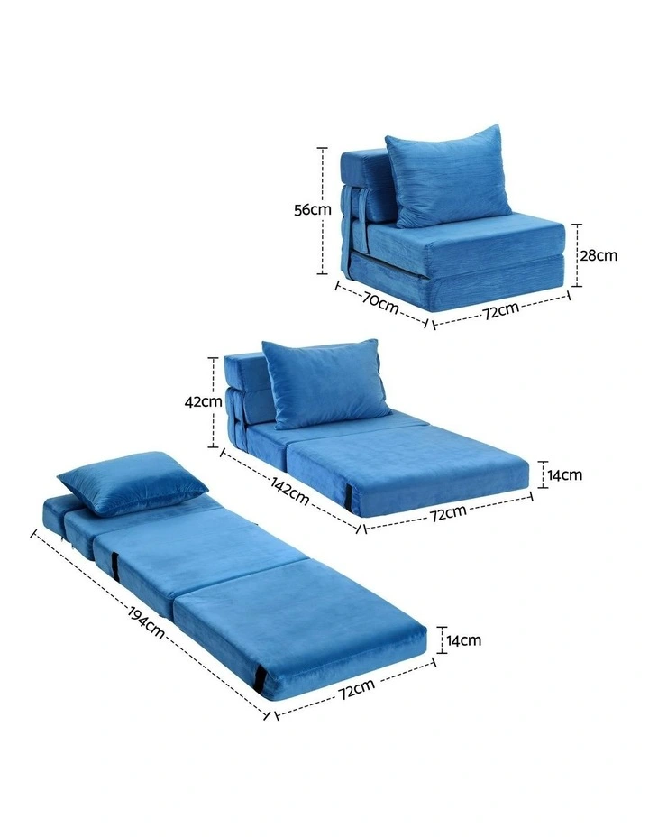 Convertible Folding Sofa Bed in Blue image 4