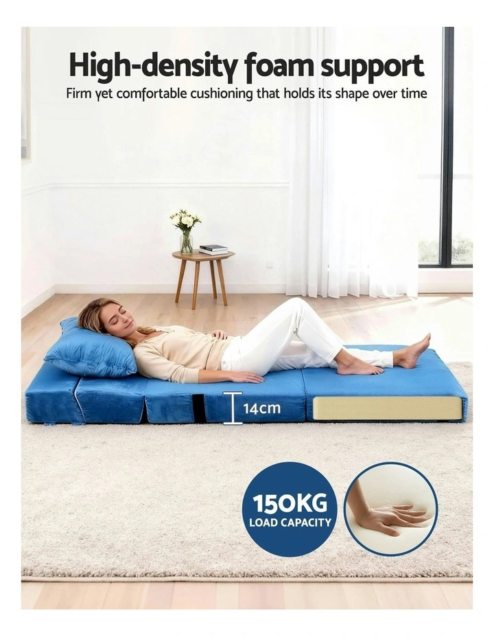Convertible Folding Sofa Bed in Blue image 7
