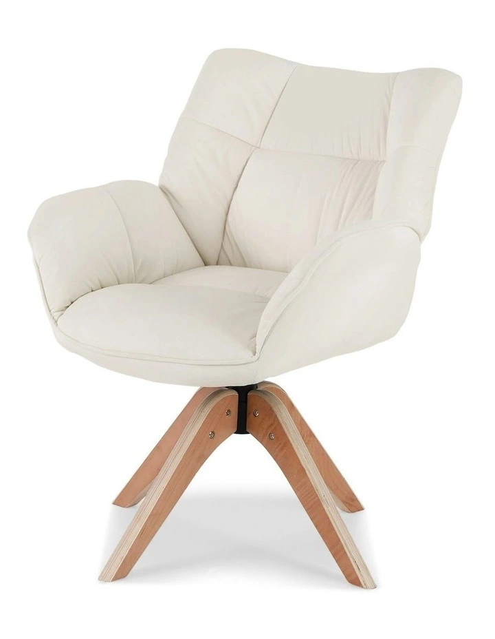 Nursing Armchair in Velvet White image 1