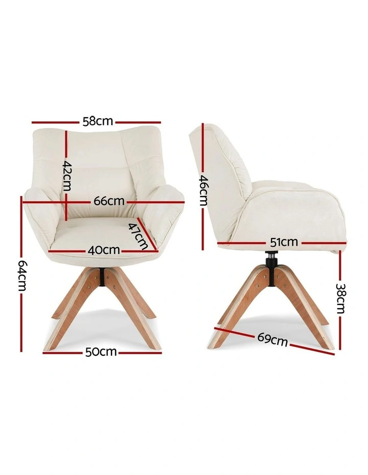 Nursing Armchair in Velvet White image 4