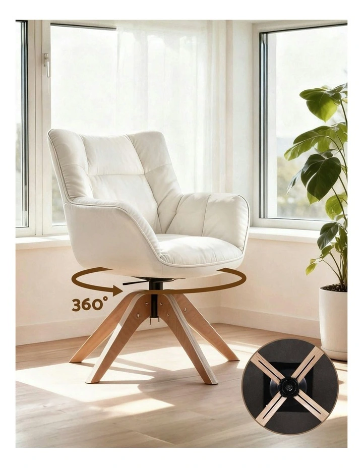 Nursing Armchair in Velvet White image 5