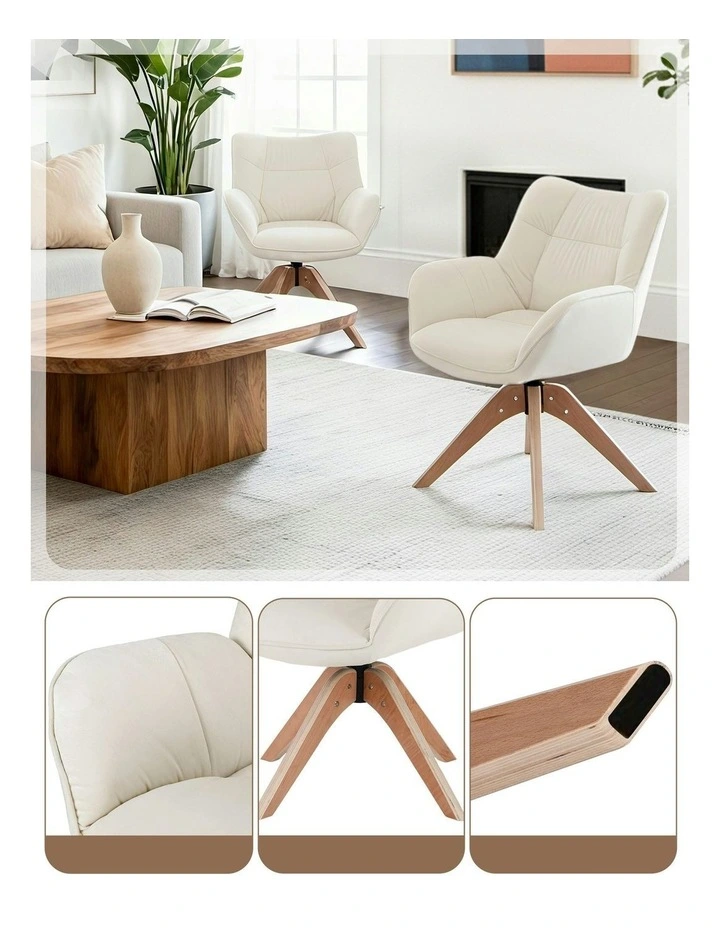 Nursing Armchair in Velvet White image 6