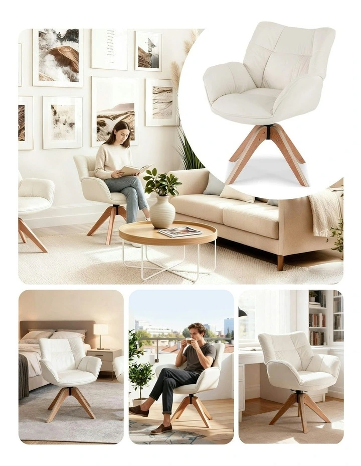 Nursing Armchair in Velvet White image 7