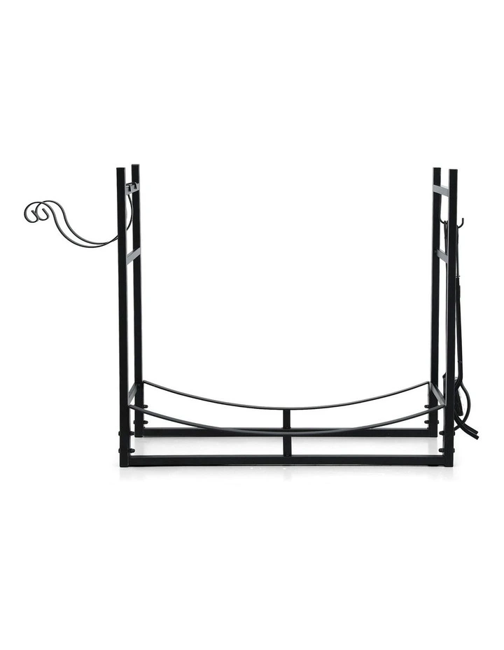 Wood Rack Storage Firewood Rack 84cm in Black image 2
