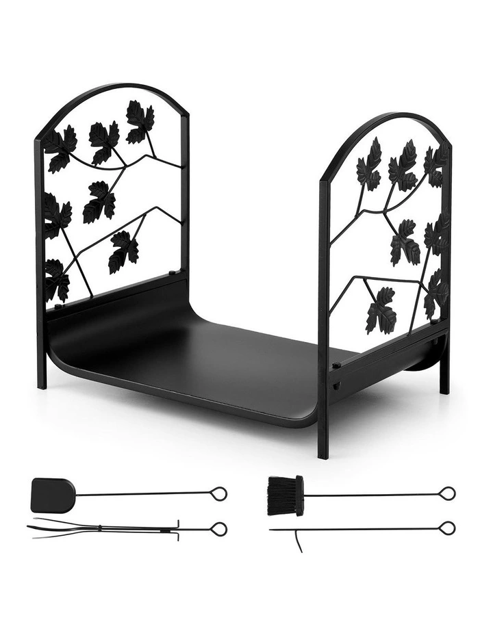 Wood Rack Storage Firewood Rack 48cm in Black image 1