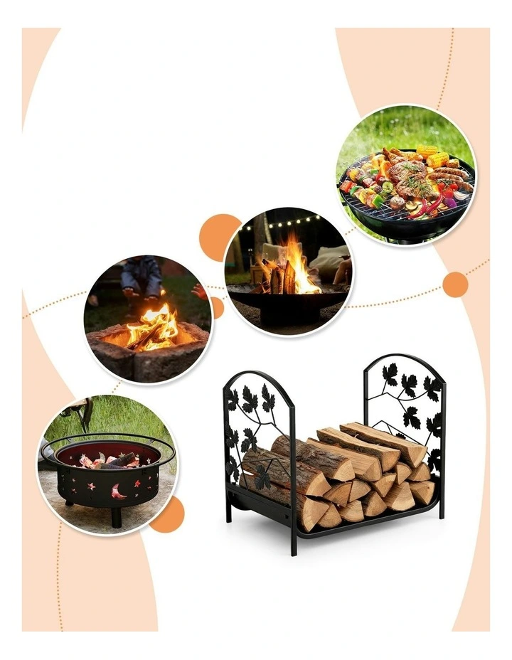 Wood Rack Storage Firewood Rack 48cm in Black image 6