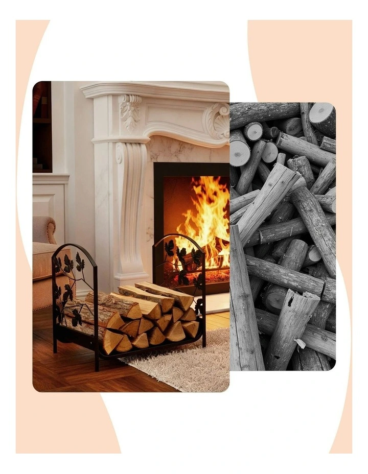 Wood Rack Storage Firewood Rack 48cm in Black image 7