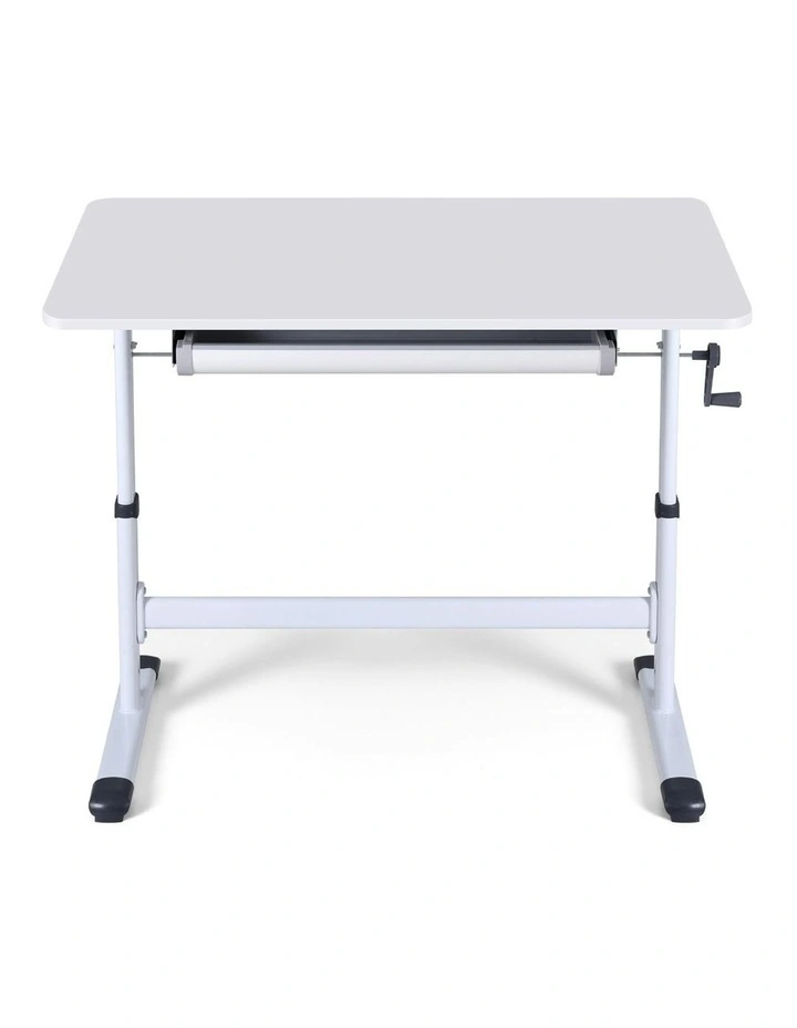 Manual Standing Desk Height Adjustable 100cm in White image 2