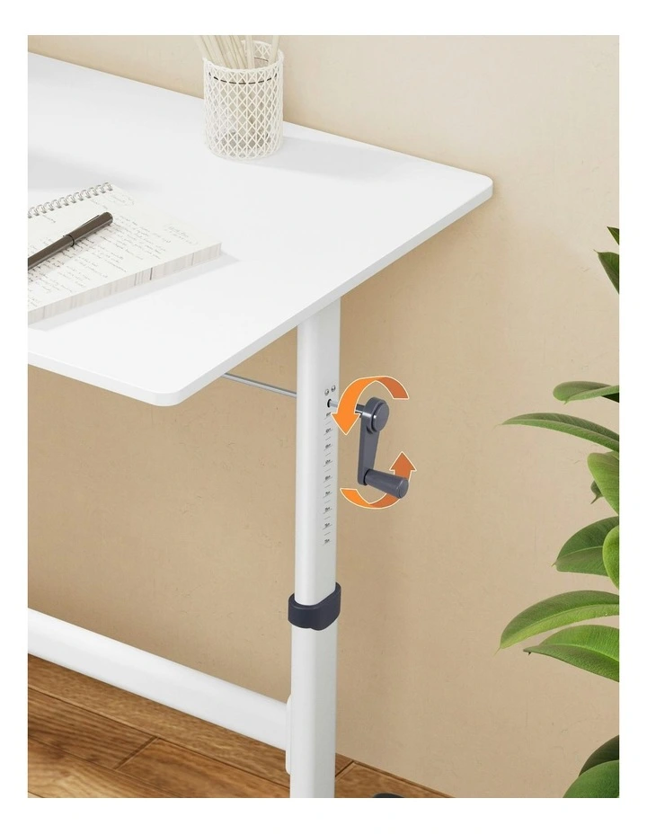 Manual Standing Desk Height Adjustable 100cm in White image 5