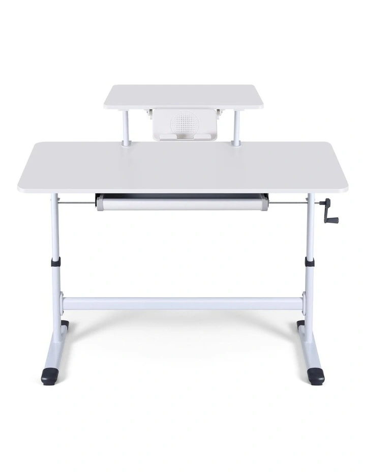 Manual Standing Desk Height Adjustable 120cm in White image 2
