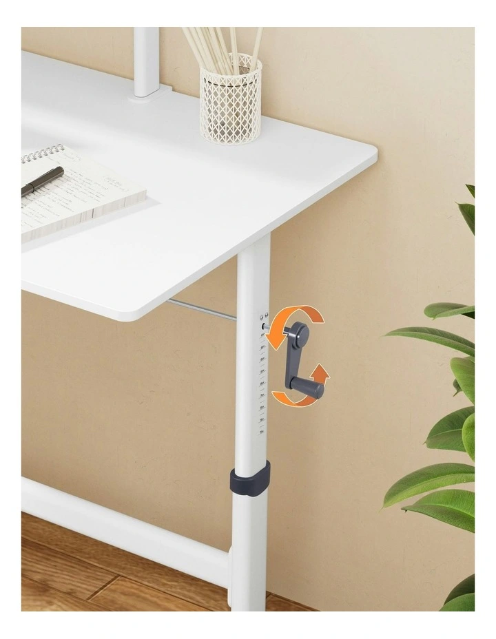 Manual Standing Desk Height Adjustable 120cm in White image 5
