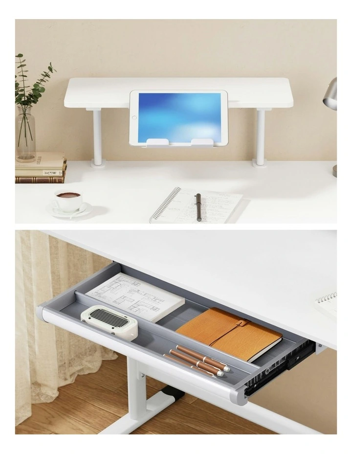 Manual Standing Desk Height Adjustable 120cm in White image 7