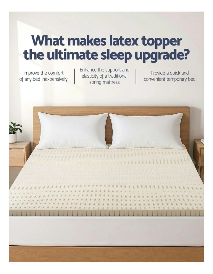 Bedding Natural Latex Topper 5cm in White image 5