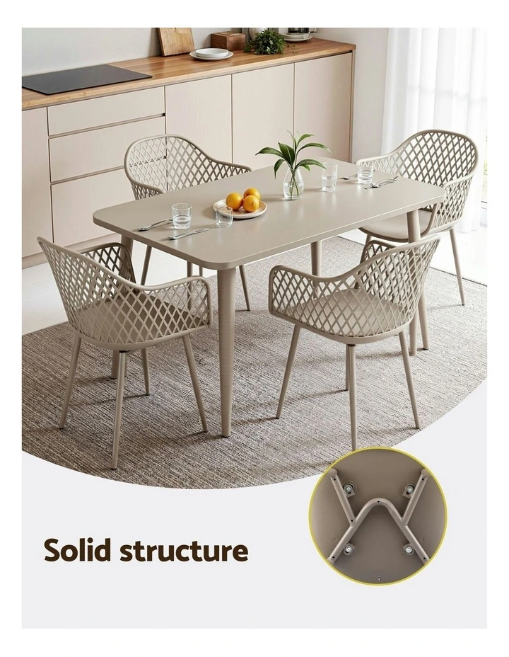 PP Lounge Patio Garden Outdoor Dining Chairs 4 Piece in Coffee image 7