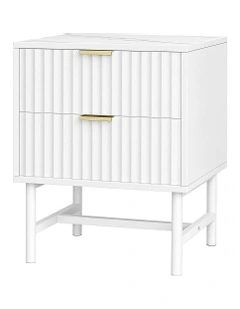 Bedside Table Drawers 2 in White