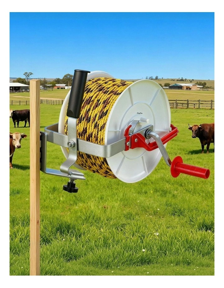 Electric Fence Reel Geared Portable Polywire Fencing Farm in White image 3