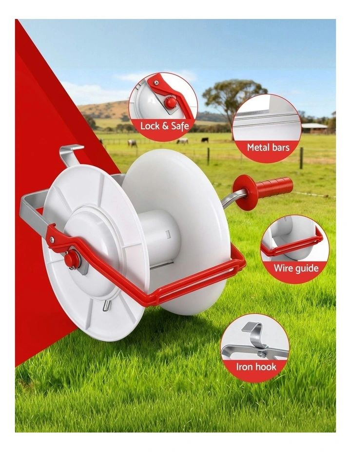 Electric Fence Reel Geared Portable Polywire Fencing Farm in White image 6
