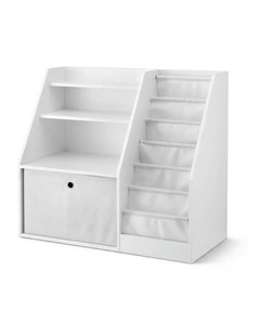 Bookshelf Bookcase Organizer Storage Rack Display Drawer in White