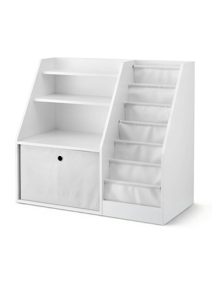 Bookshelf Bookcase Organizer Storage Rack Display Drawer in White image 1