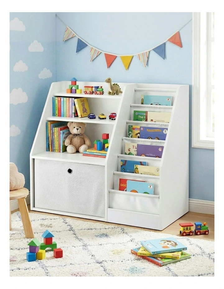 Bookshelf Bookcase Organizer Storage Rack Display Drawer in White image 3