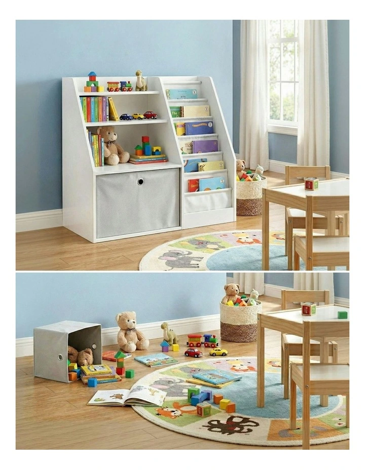 Bookshelf Bookcase Organizer Storage Rack Display Drawer in White image 6