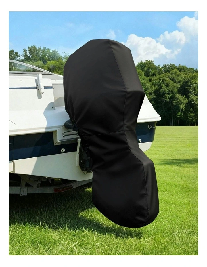 Full Outboard Boat Motor Engine Cover Dust Rain Protection 100hp -150hp 600D in Black image 3