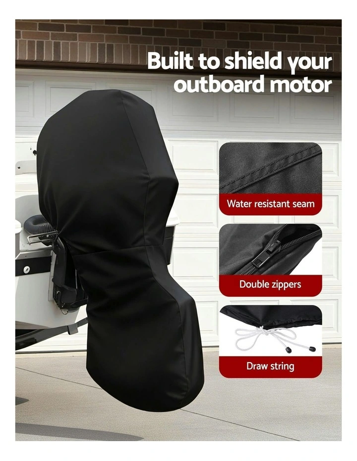 Full Outboard Boat Motor Engine Cover Dust Rain Protection 100hp -150hp 600D in Black image 7