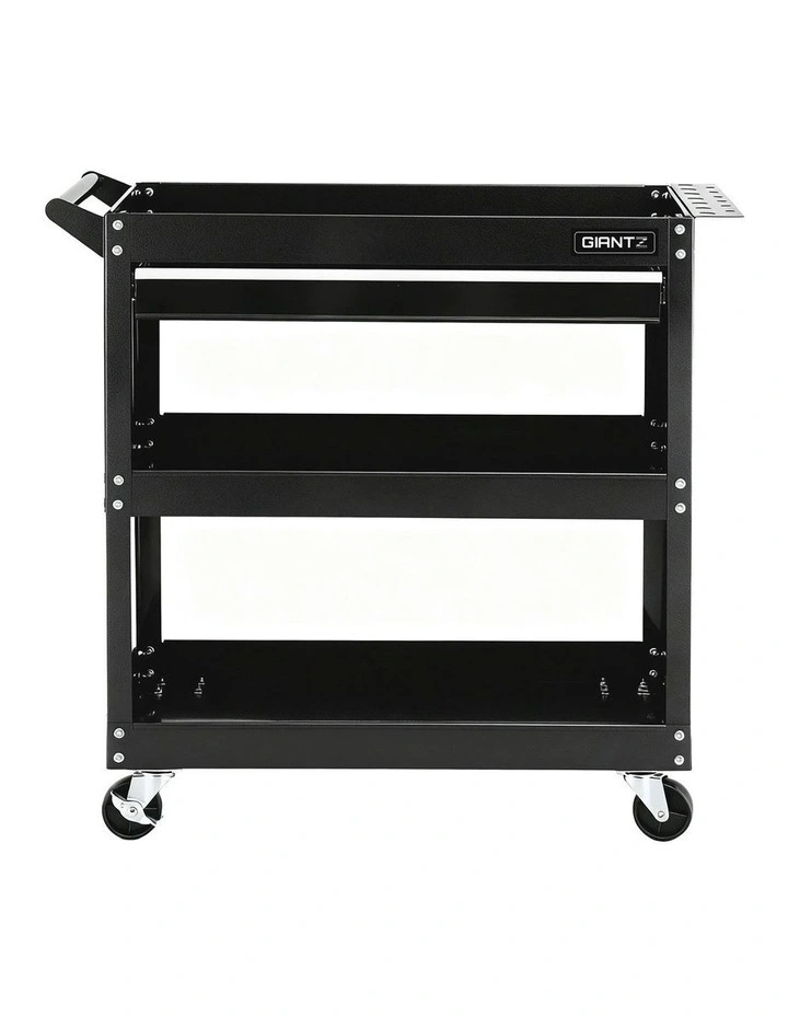 Tool Trolley Cart Rolling Cabinet with Drawer Workshop Garage Storage in Black/Red image 2