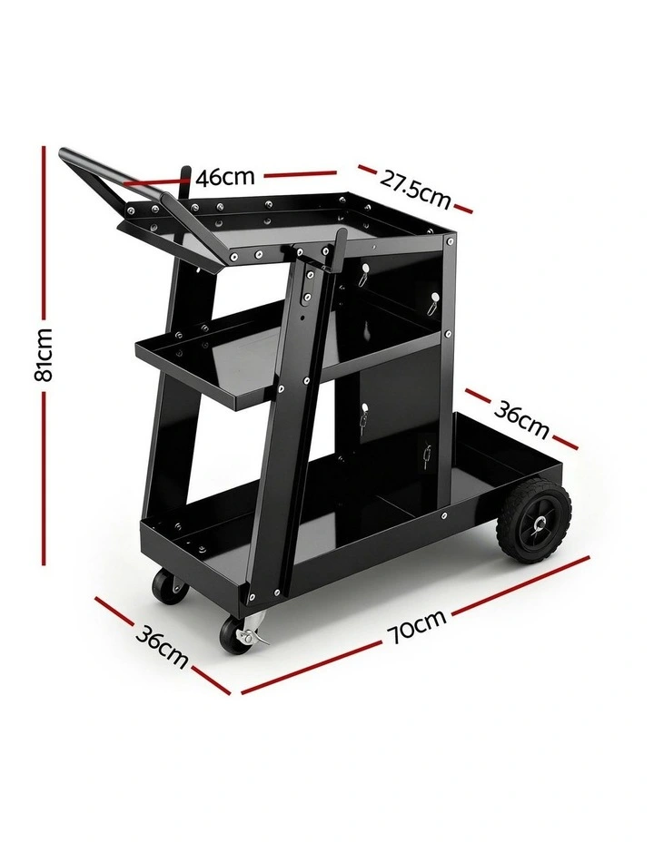 Welding Trolley Cart Welder Mig Tig Arc Mma Welder Plasma Cutter Storage in Black image 4