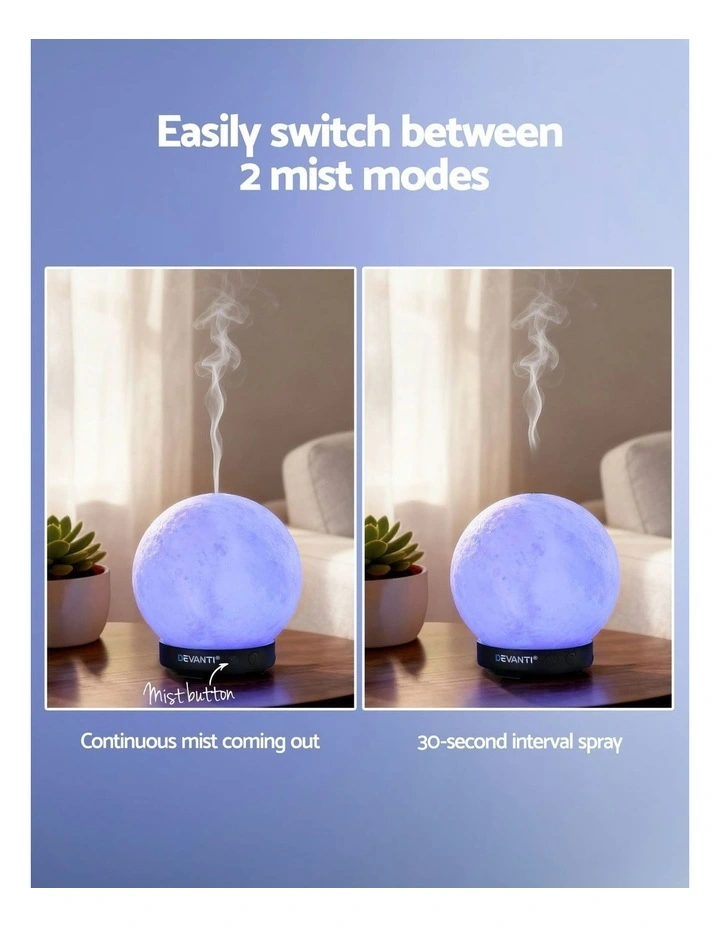 Ultrasonic Aroma Diffuser Aromatherapy Moon Lamp 200ml image 5