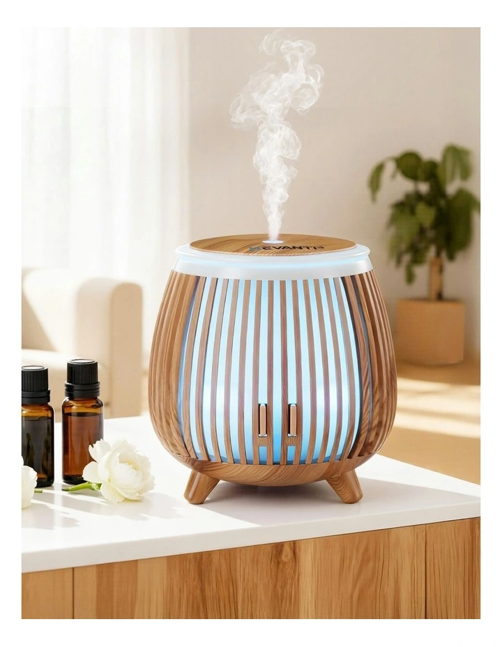 LED Lights Ultrasonic Aroma Diffuser 140ml in Deep Wood image 3
