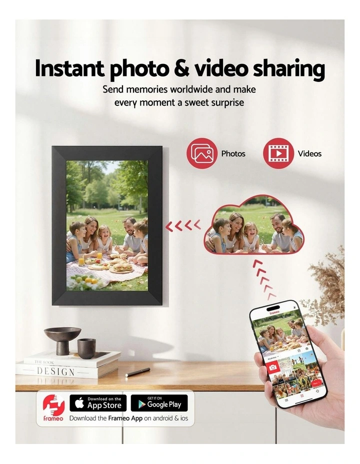 WIFI Touch-Screen Picture Video Player 32G Digital Photo Frame 10.1 Inch in Black image 5