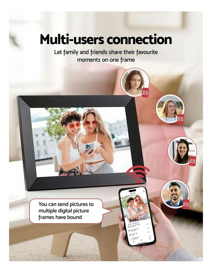 WIFI Touch-Screen Picture Video Player 32G Digital Photo Frame 10.1 Inch in Black image 6