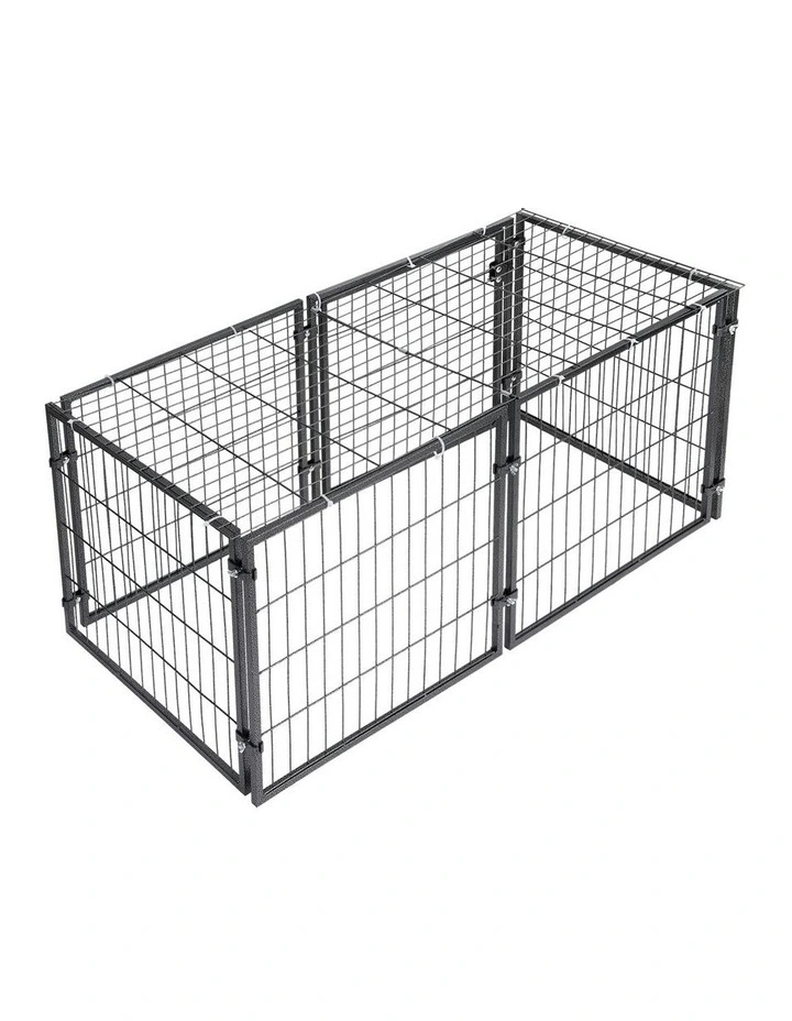 Playpen Puppy Pen Pet Enclosure Large 129cm in Black image 2