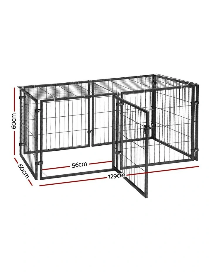 Playpen Puppy Pen Pet Enclosure Large 129cm in Black image 4
