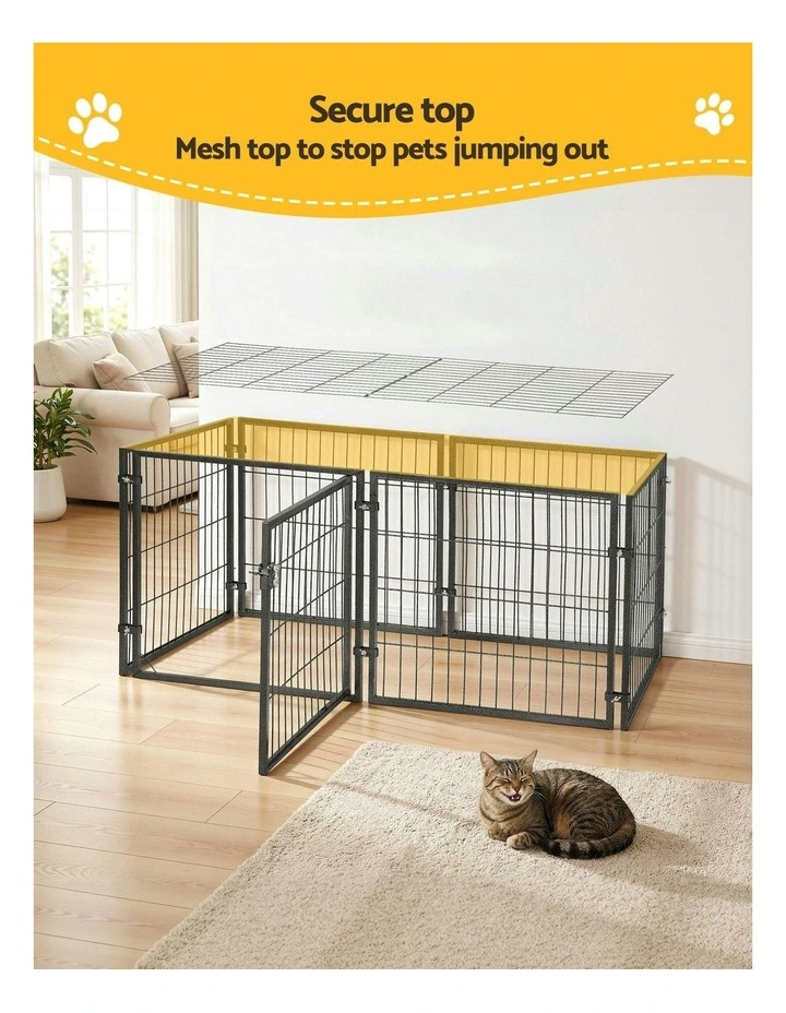Playpen Puppy Pen Pet Enclosure Large 129cm in Black image 5