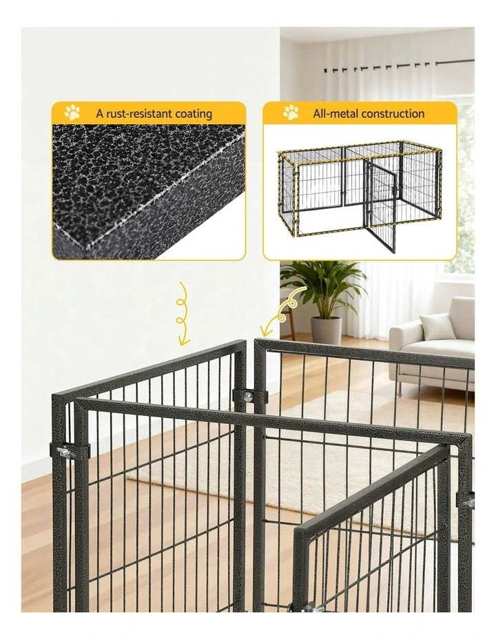 Playpen Puppy Pen Pet Enclosure Large 129cm in Black image 6