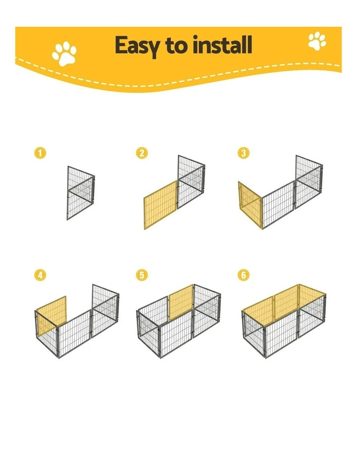 Playpen Puppy Pen Pet Enclosure Large 129cm in Black image 7